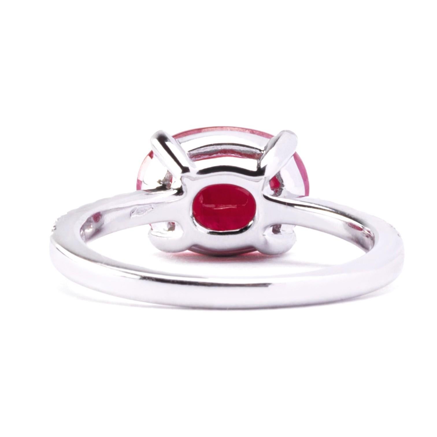 Alex Jona Anillo solitario de oro blanco con rubí y diamantes en venta 1