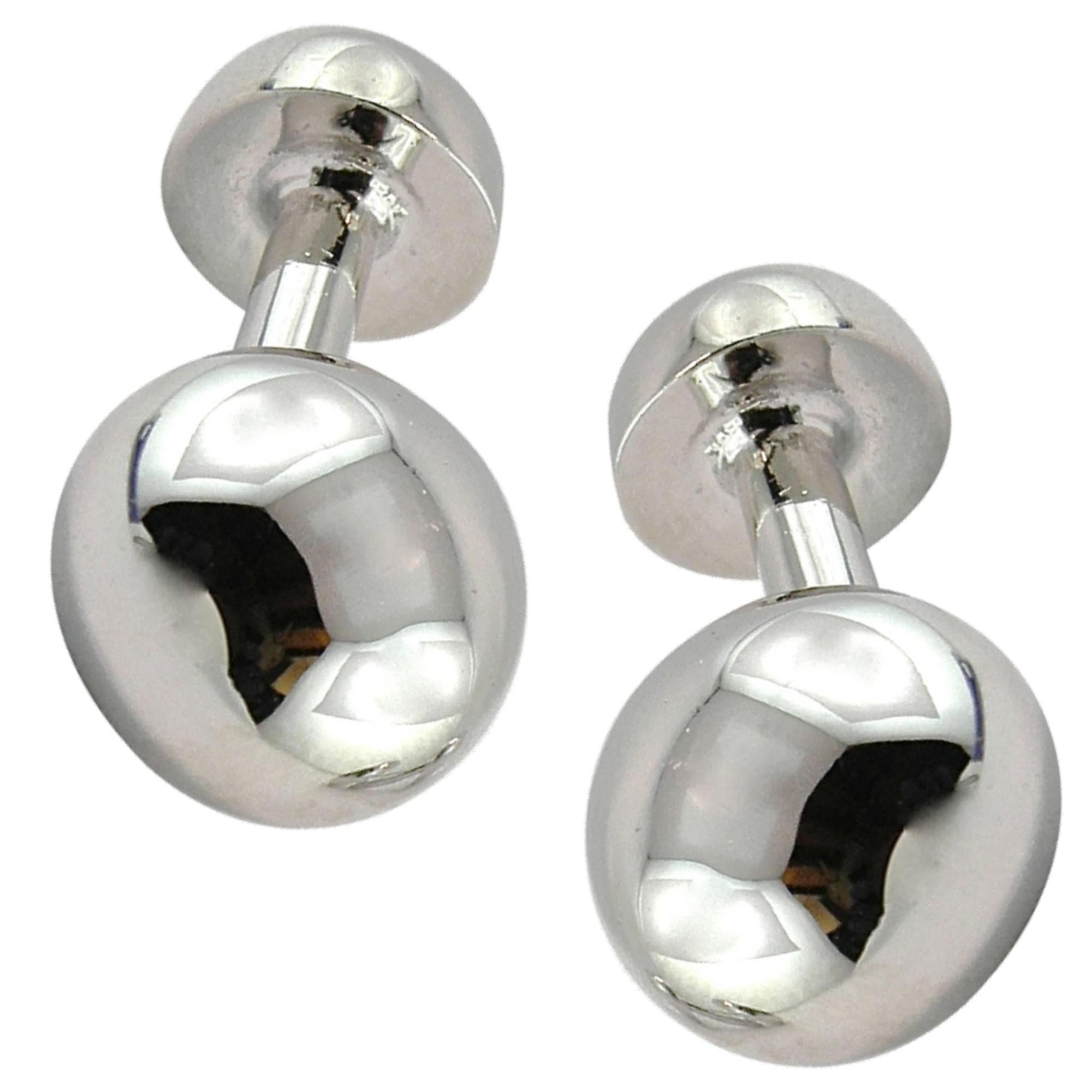 Alex Jona Semi Sphere Sterling Silver Cufflinks In New Condition For Sale In Torino, IT