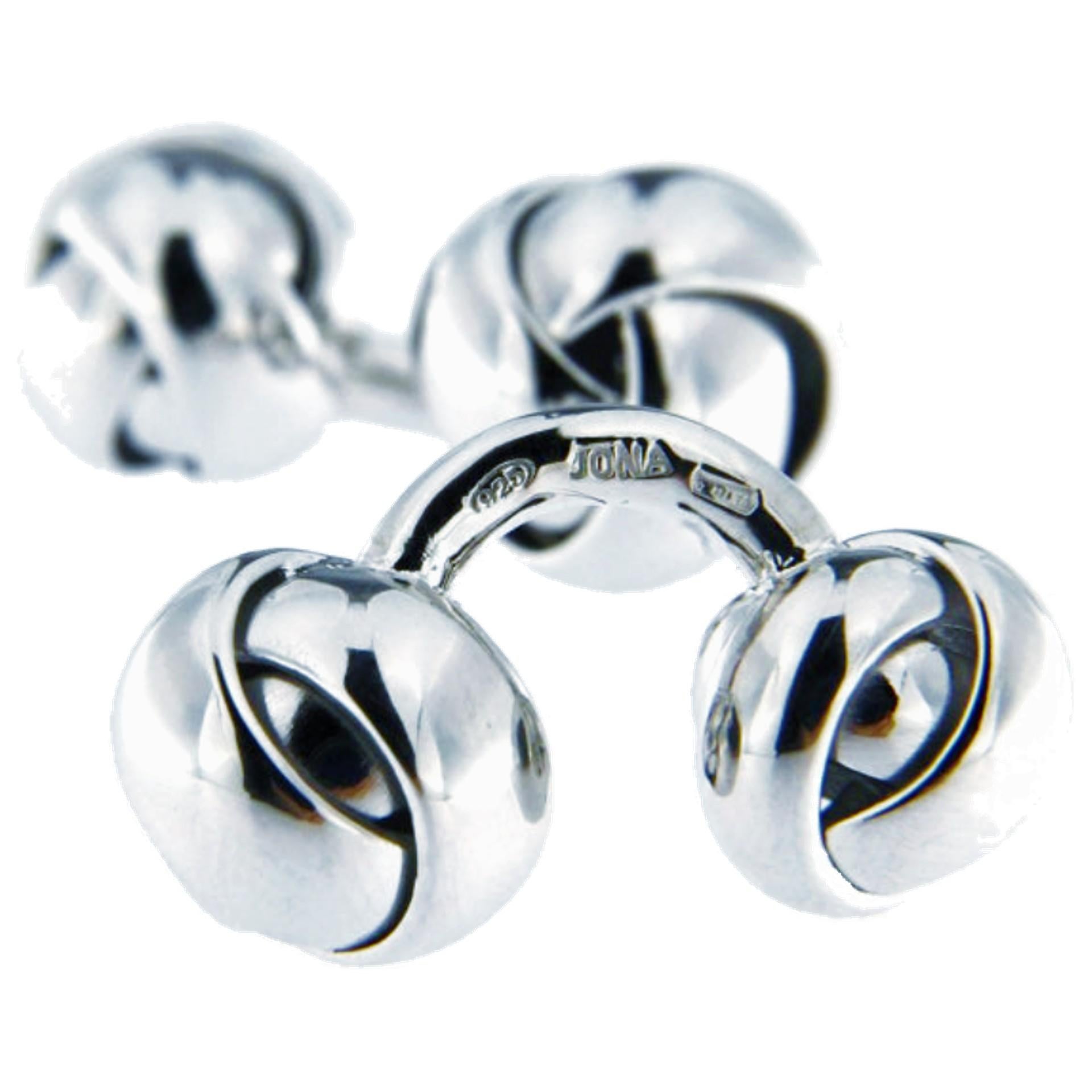 Alex Jona Silver Knot Cufflinks In New Condition For Sale In Torino, IT