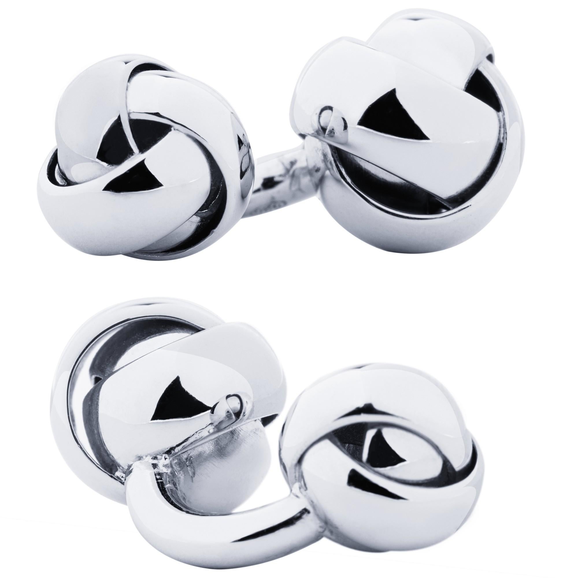 Alex Jona Silver Knot Cufflinks In New Condition For Sale In Lugano, CH