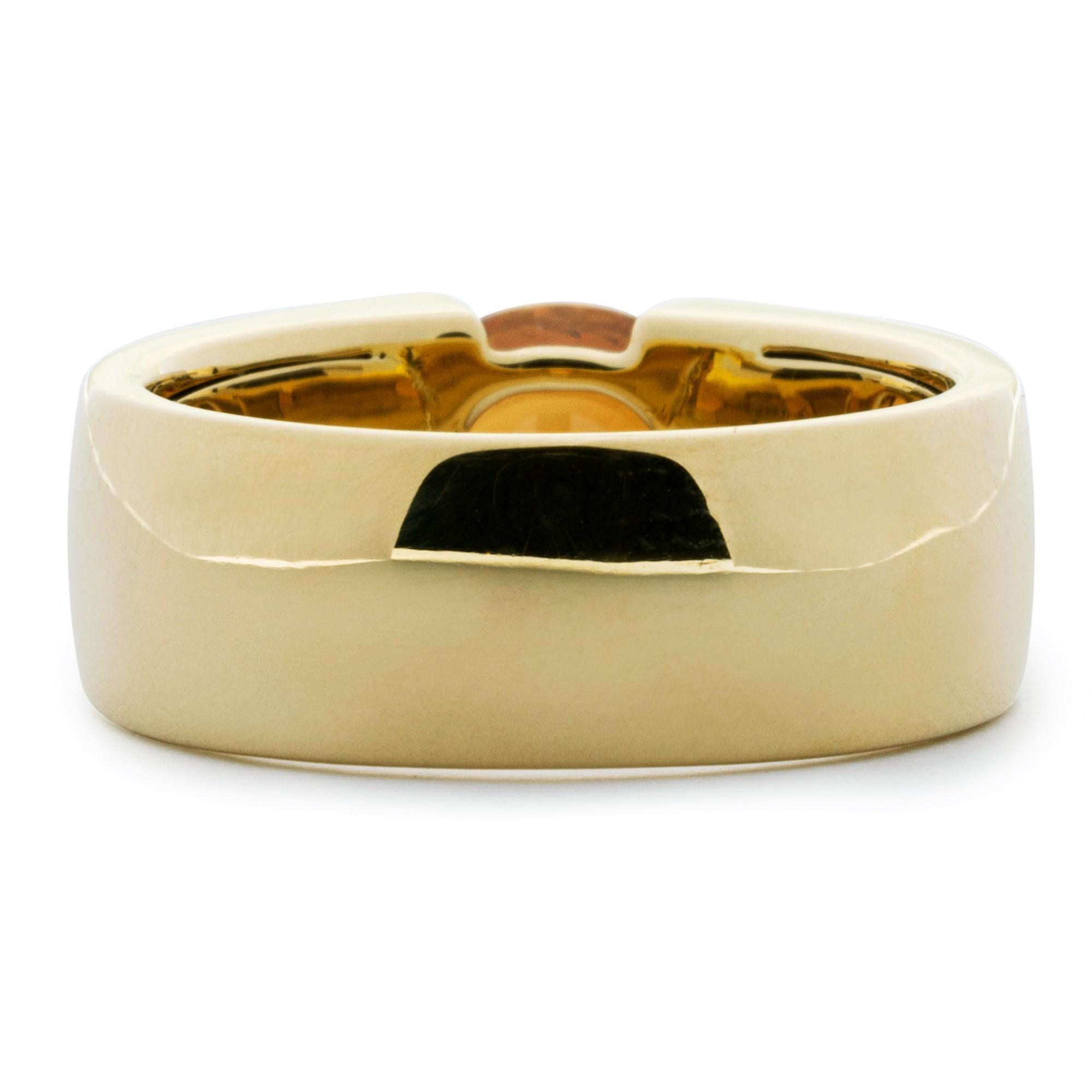 Alex Jona Spessartite Garnet 18 Karat Yellow Gold Band Ring For Sale 2