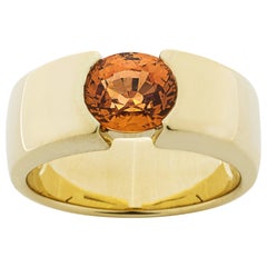 Anello con granato spessartite in oro giallo 18 carati di Alex Jona