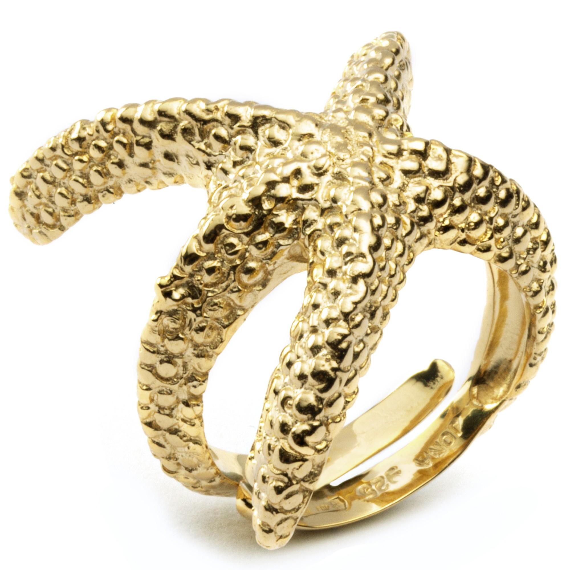 Alex Jona Starfish 18 Karat Yellow Gold Ring For Sale