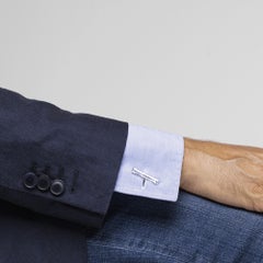Alex Jona Sterling Silver Bamboo Bar Cufflinks