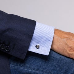 Alex Jona Sterling Silver Black Enamel Ladybug Cufflinks