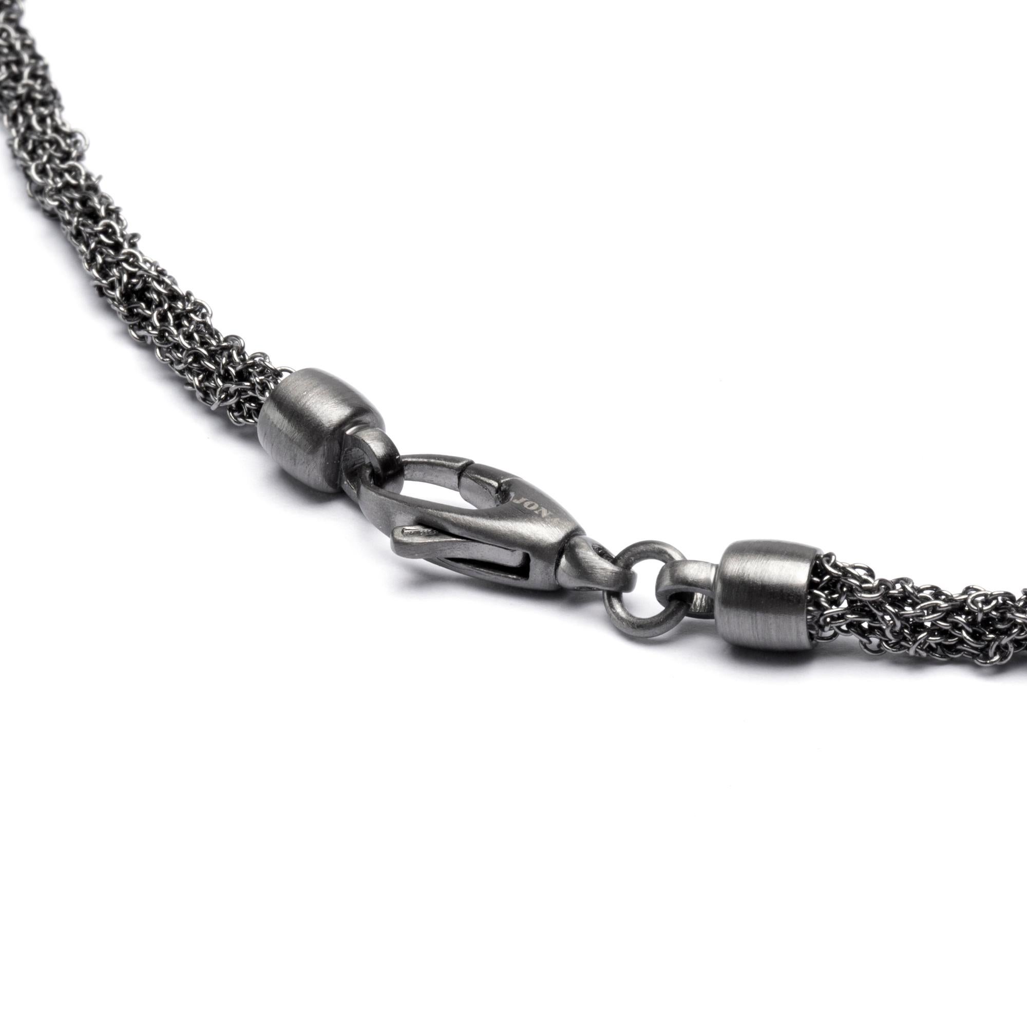 Alex Jona Sterling Silver Black Rhodium Woven Chain Necklace For Sale 1