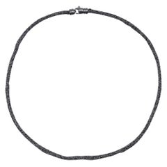 Alex Jona Sterling Silver Black Rhodium Woven Chain Necklace