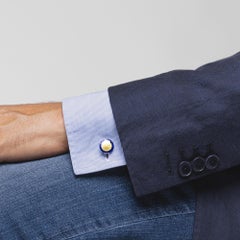 Gemelli Alex Jona in argento sterling con smalto blu e giallo