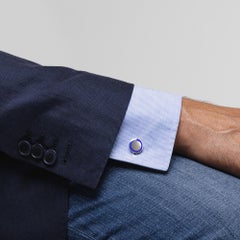Gemelli da polso Alex Jona in argento 925 con smalto blu