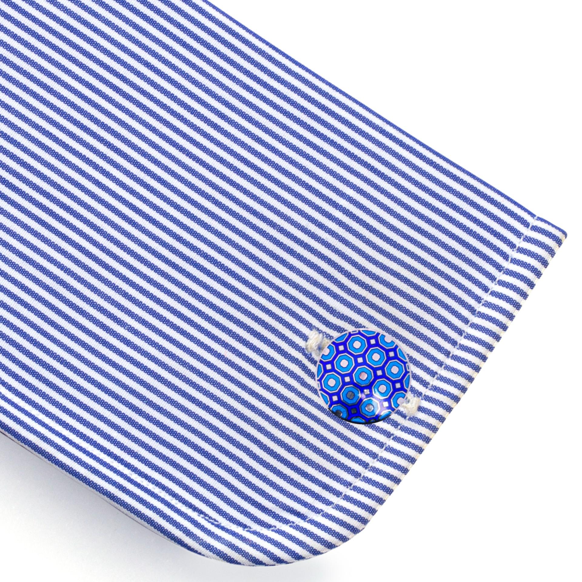 da uomo o donna Gemelli da polso Alex Jona in argento 925 con smalto blu in vendita