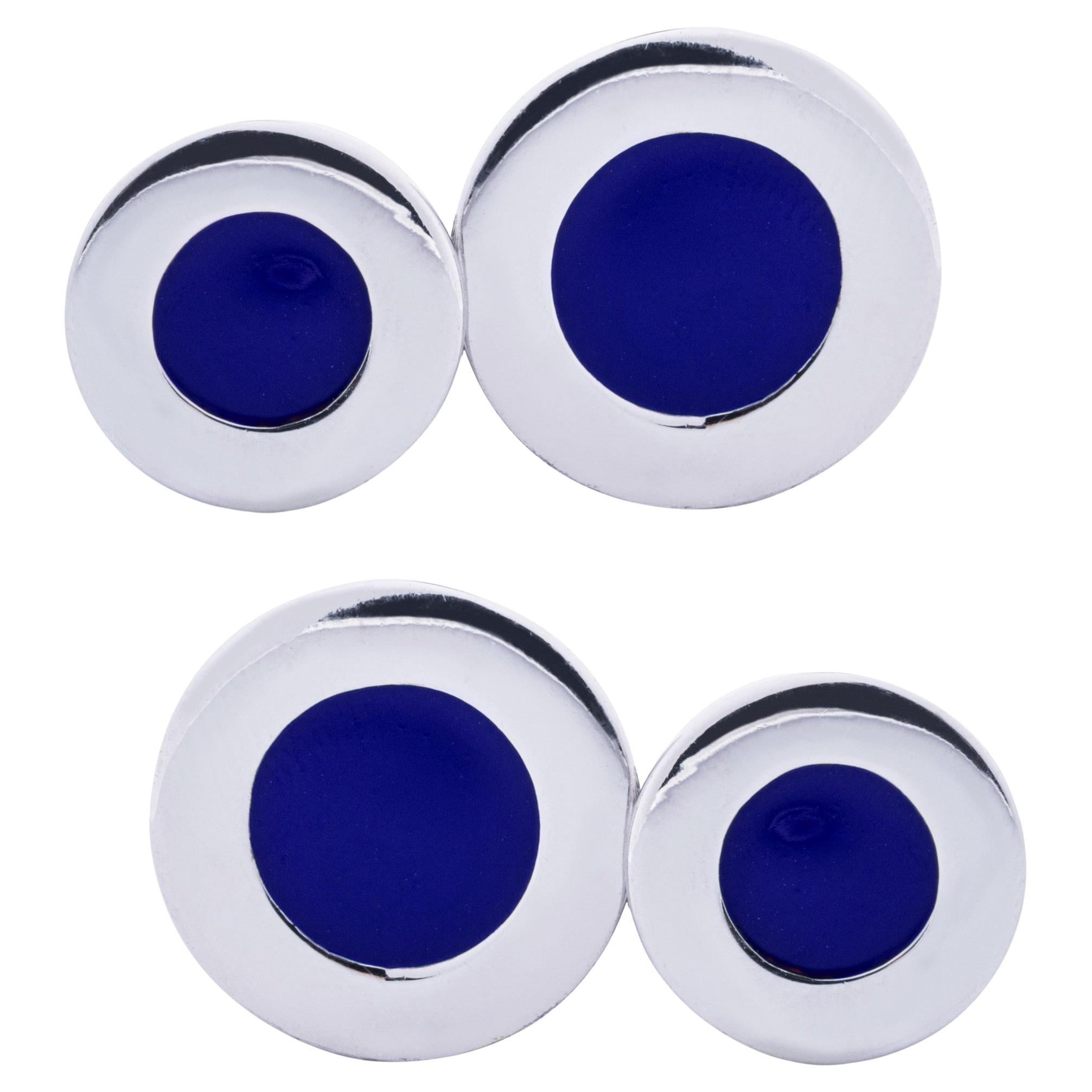 Gemelli da polso Alex Jona in argento 925 con smalto blu