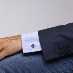 Alex Jona Boutons de manchette coccinelle en argent sterling et émail bleu en forme de lapin