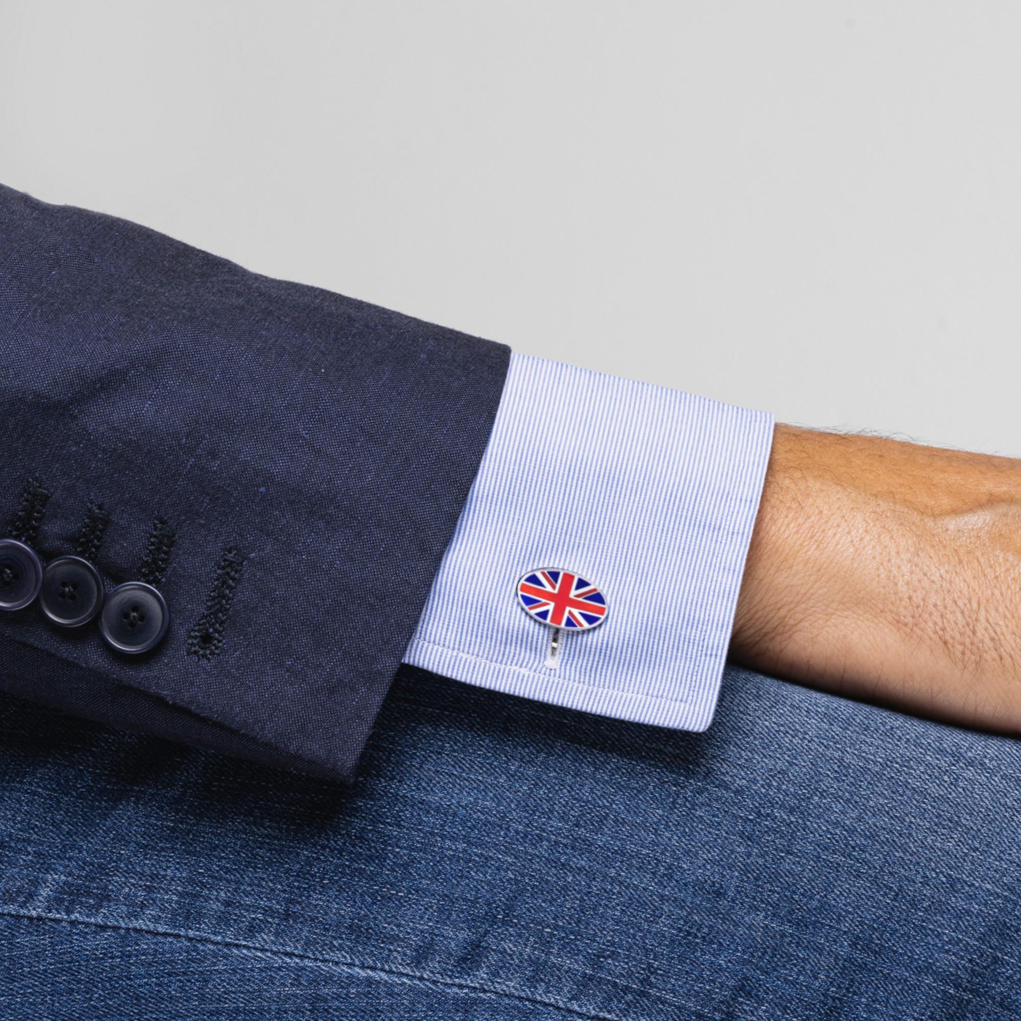 silver union jack cufflinks