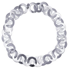 Alex Jona - Collana a catena in argento spazzolato con Link