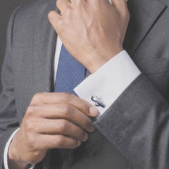 Alex Jona Sterling Silver Cactus & Cowboy Hat Cufflinks