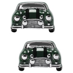 Gemelli Alex Jona in argento sterling con smalto verde Classic Mini Car
