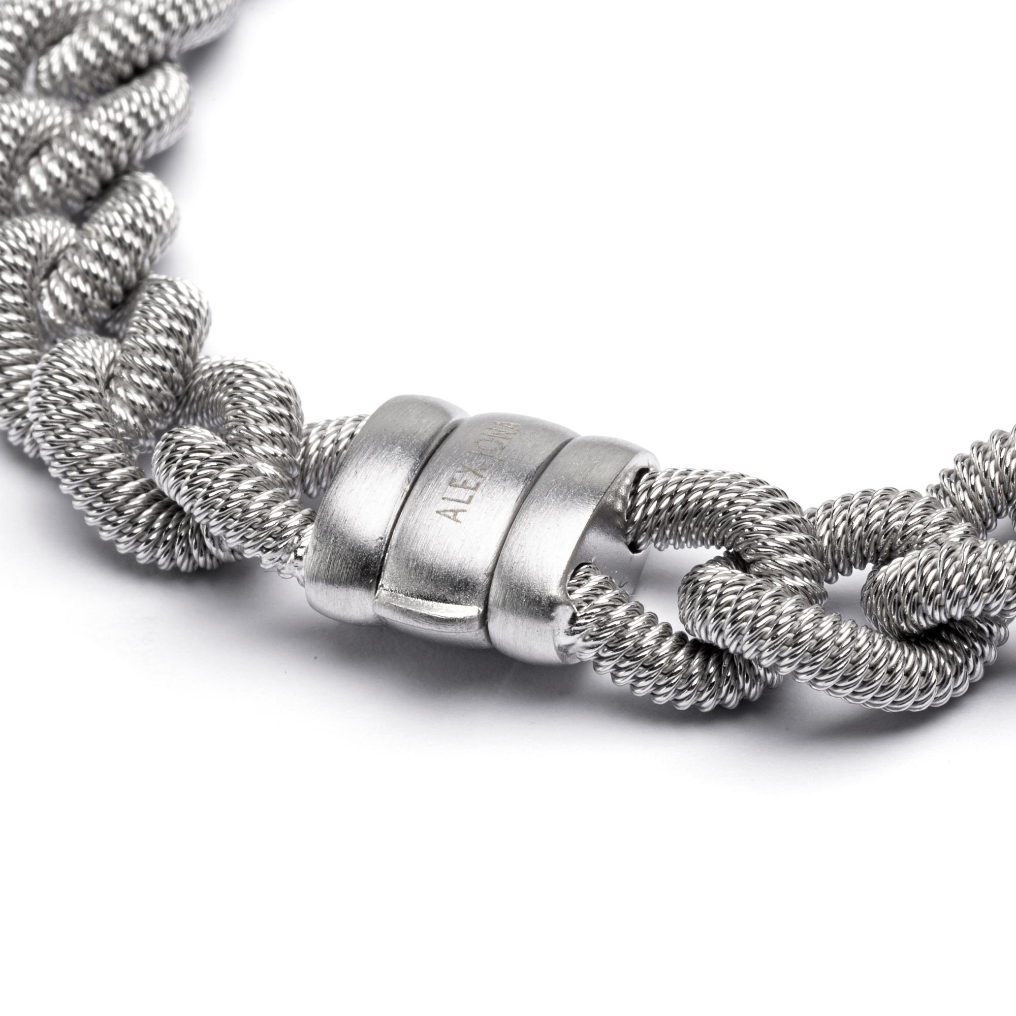 Alex Jona Sterling Silver Curb Link Bracelet For Sale 1
