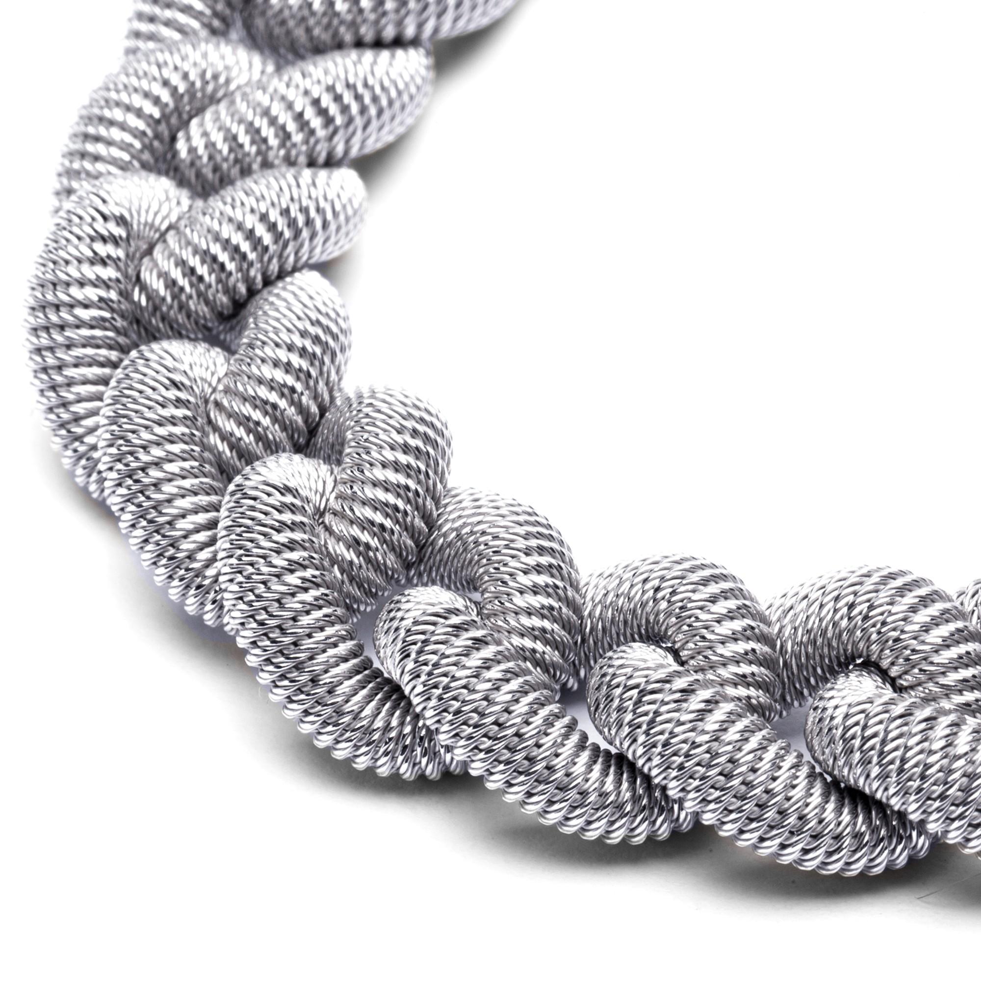 Alex Jona, braccialetto in argento con maglie a cordoncino in vendita 1