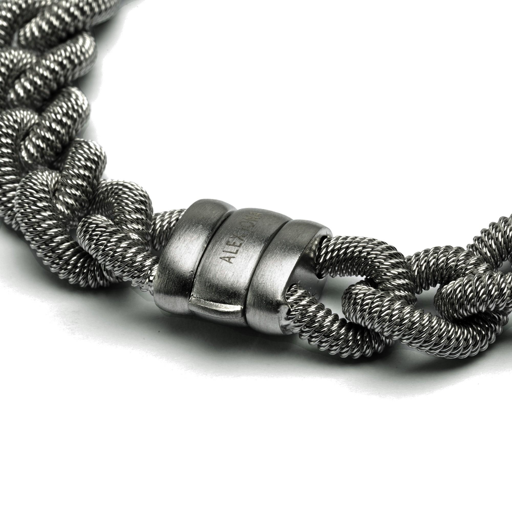 Women's or Men's Alex Jona Sterling Silver Curb Link Chain Bracelet For Sale