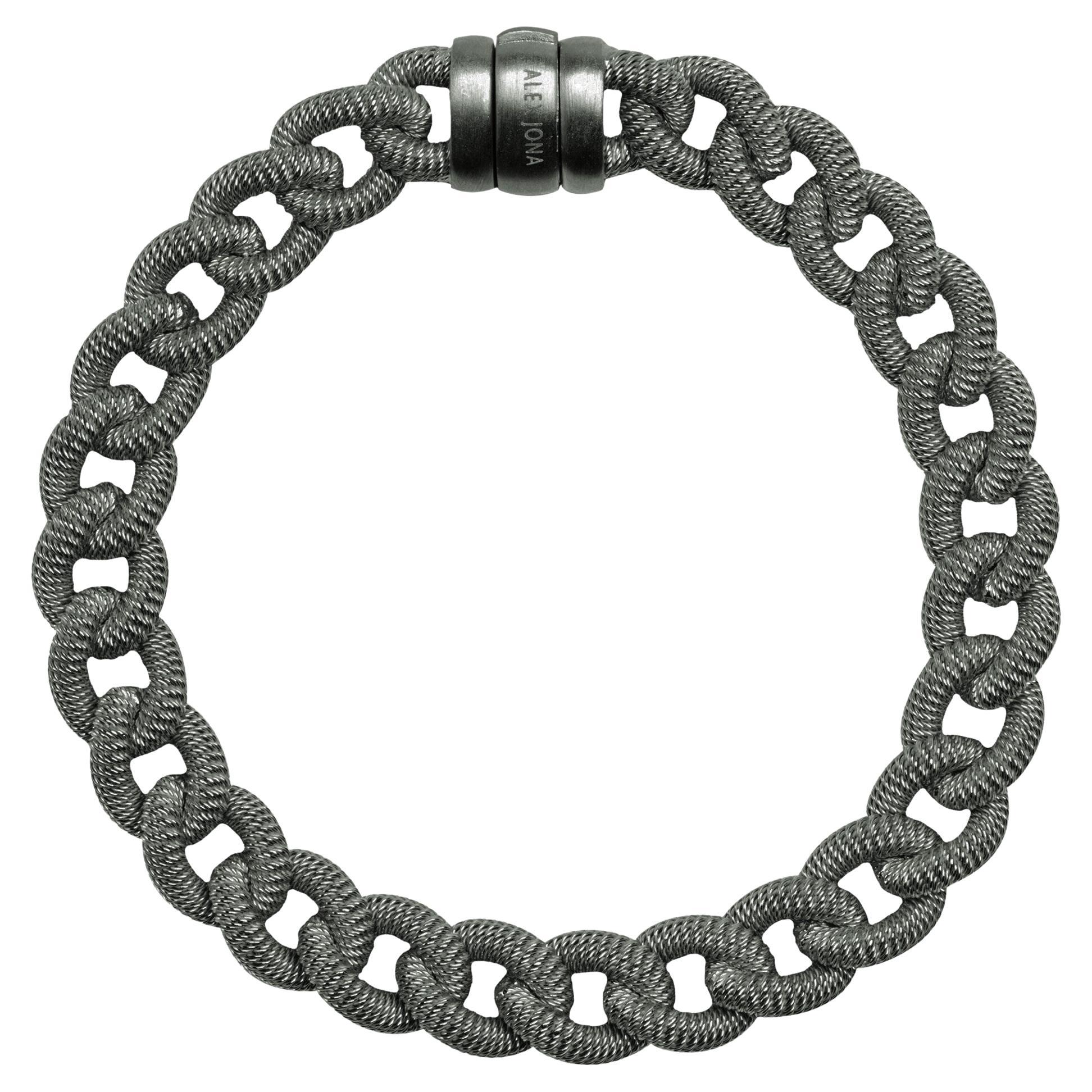 Alex Jona Sterling Silver Curb Link Chain Bracelet For Sale