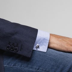 Alex Jona Sterling Silver Custom Made Initial Cufflinks