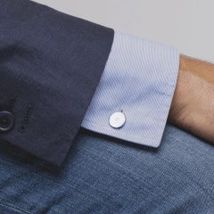 Alex Jona Sterling Silver Diamond Cufflinks