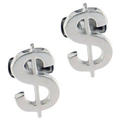 Used Alex Jona Sterling Silver Dollar $ Cufflinks