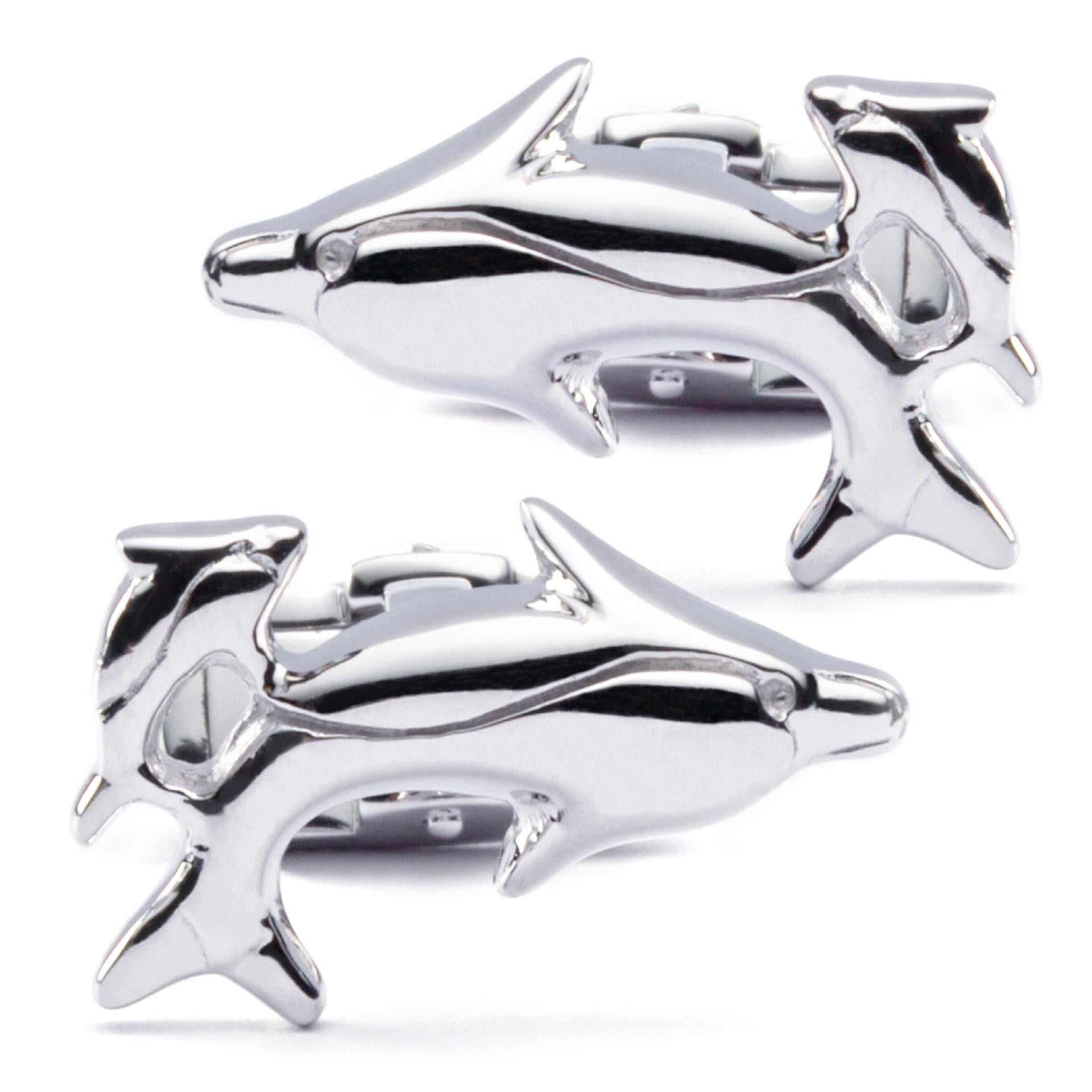 Alex Jona Sterling Silver Dolphin Cufflinks