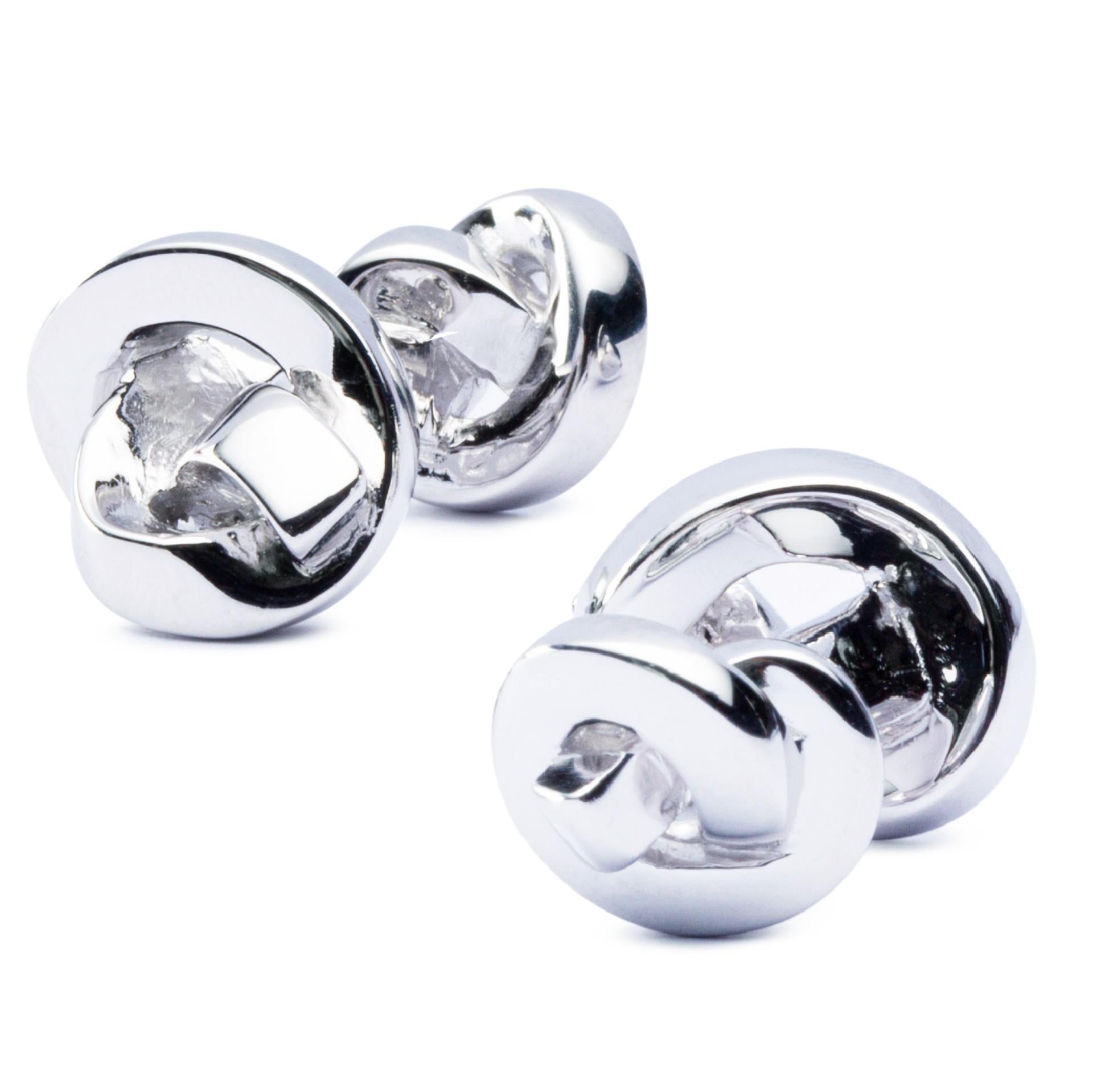 Manschettenknöpfe mit doppeltem Knoten aus Sterlingsilber von Jona im Zustand „Neu“ im Angebot in Lugano, CH