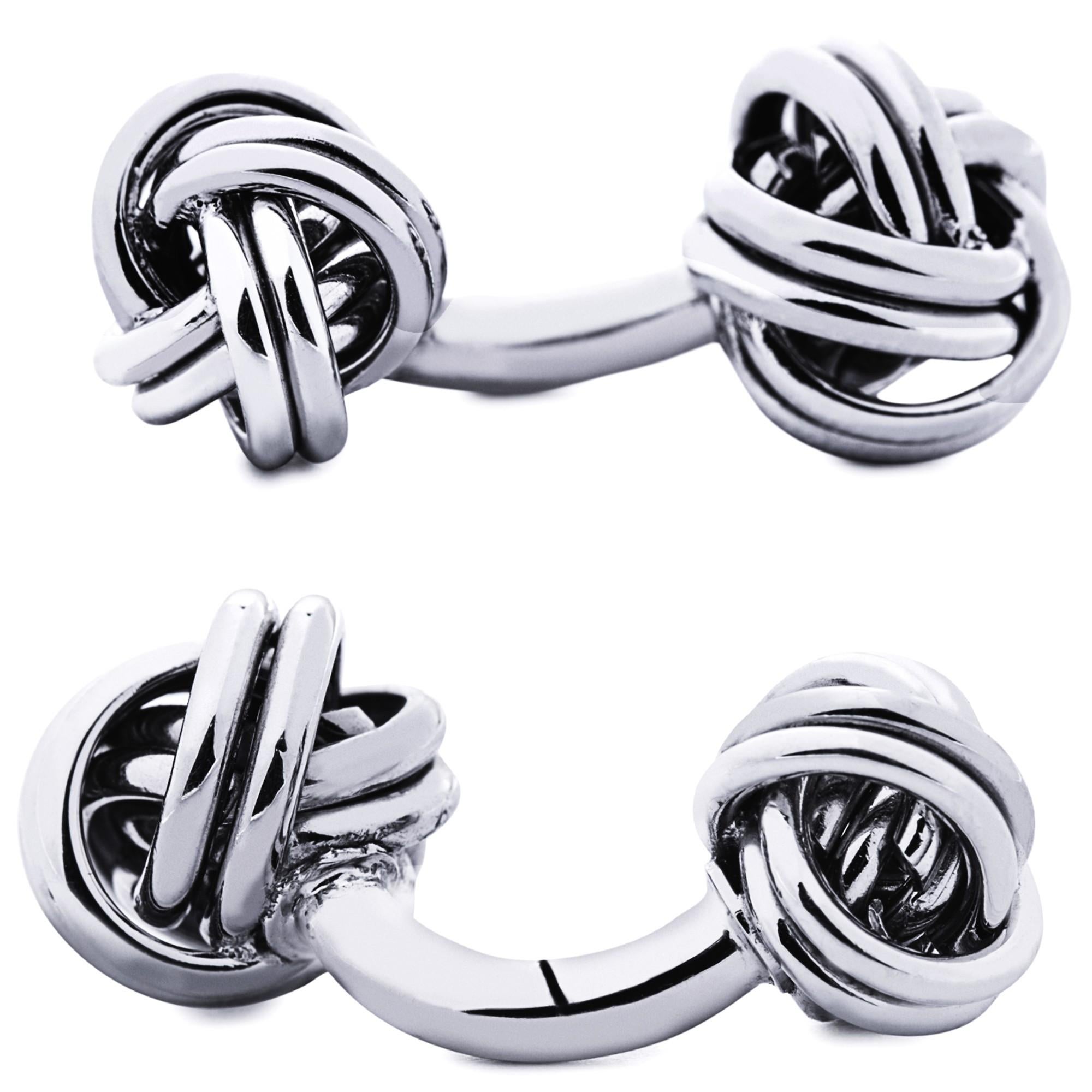 Alex Jona Sterling Silber Doppelknoten Manschettenknöpfe im Zustand „Neu“ im Angebot in Lugano, CH