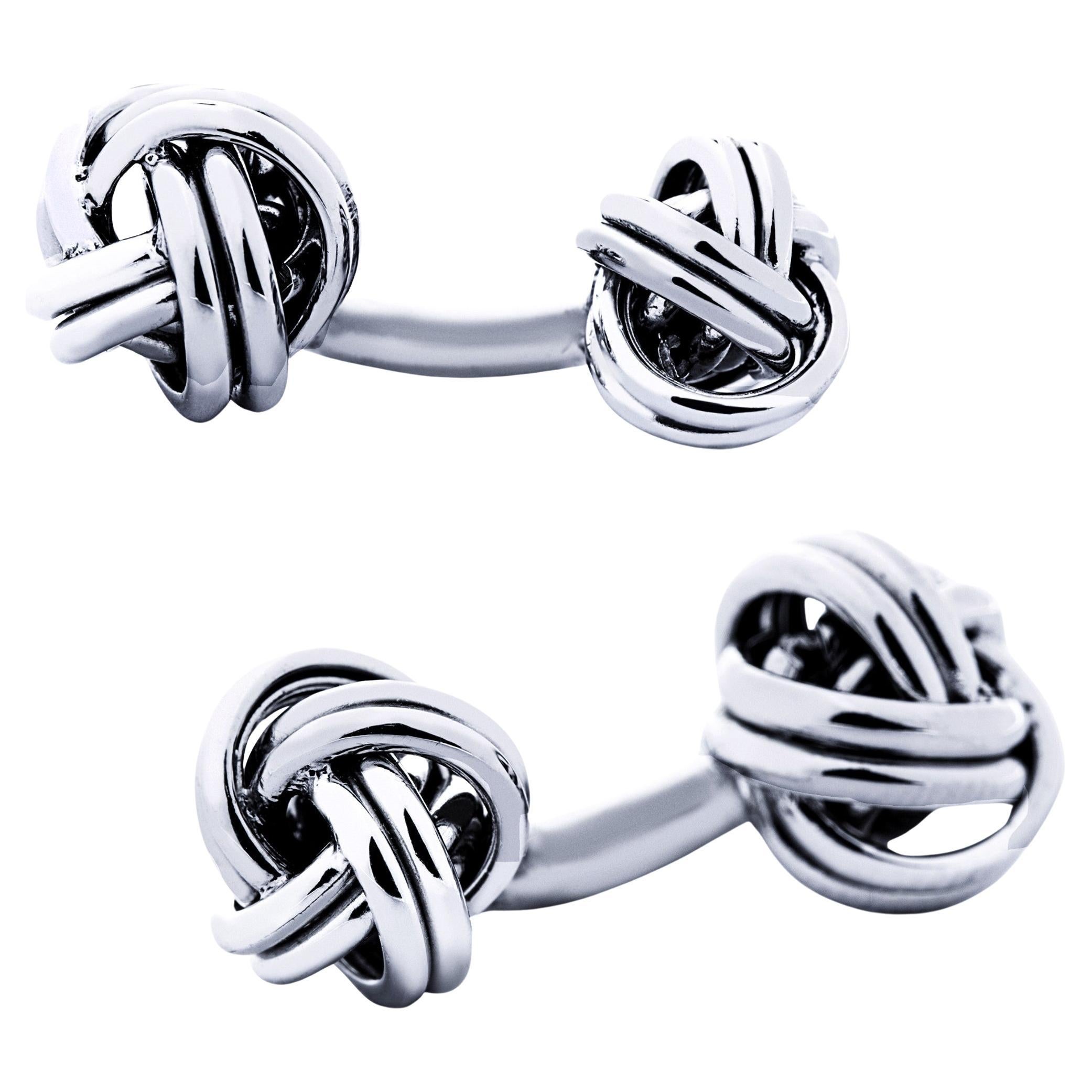 Alex Jona Sterling Silver Double Knot Cufflinks