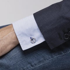 Boutons de manchette à double anneau Foldes en argent Alex Jona