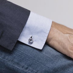 Boutons de manchette à double anneau Foldes en argent Alex Jona