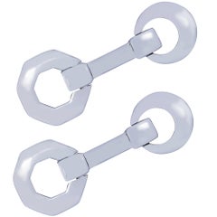 Boutons de manchette à double anneau Foldes en argent Alex Jona