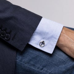 Gemelli Alex Jona in argento Sterling a doppio anello Foldes Onyx