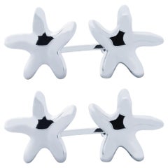 Boutons de manchette double étoile de mer en argent Alex Jona