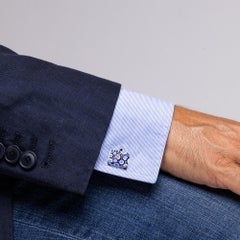 Gemelos de esmalte de plata de ley Alex Jona