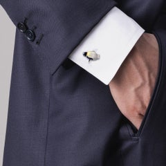 Alex Jona Sterling Silver Enamel Penguin Cufflinks