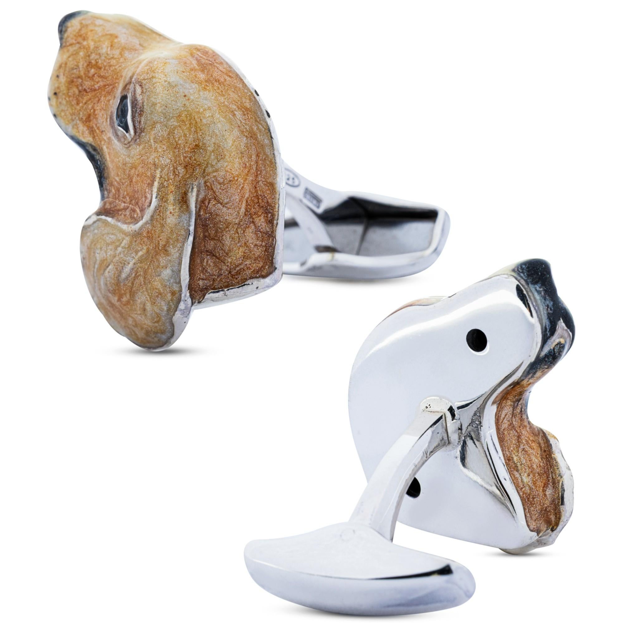 Gemelli Alex Jona in argento 925 con cane Cocker inglese e smalto In condizioni Nuovo in vendita a Torino, Piedmont