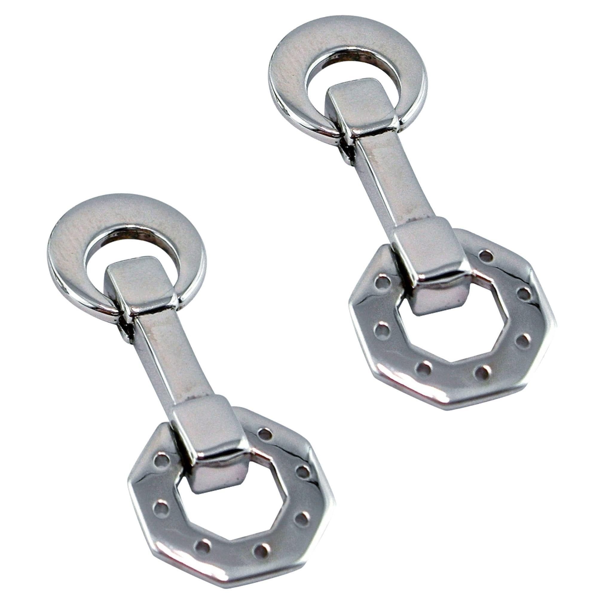 Alex Jona Boutons de manchette pliants en argent sterling