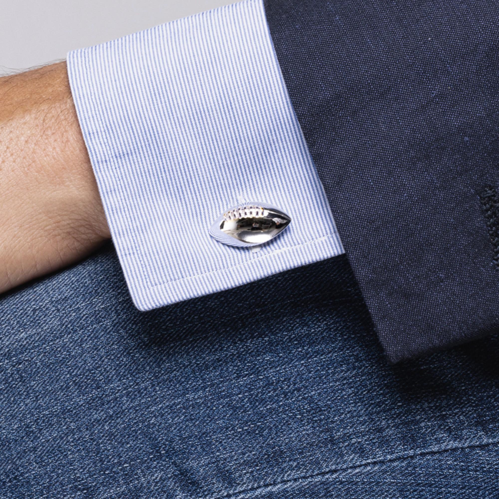 Alex Jona Boutons de manchette boule de football en argent sterling Pour hommes en vente
