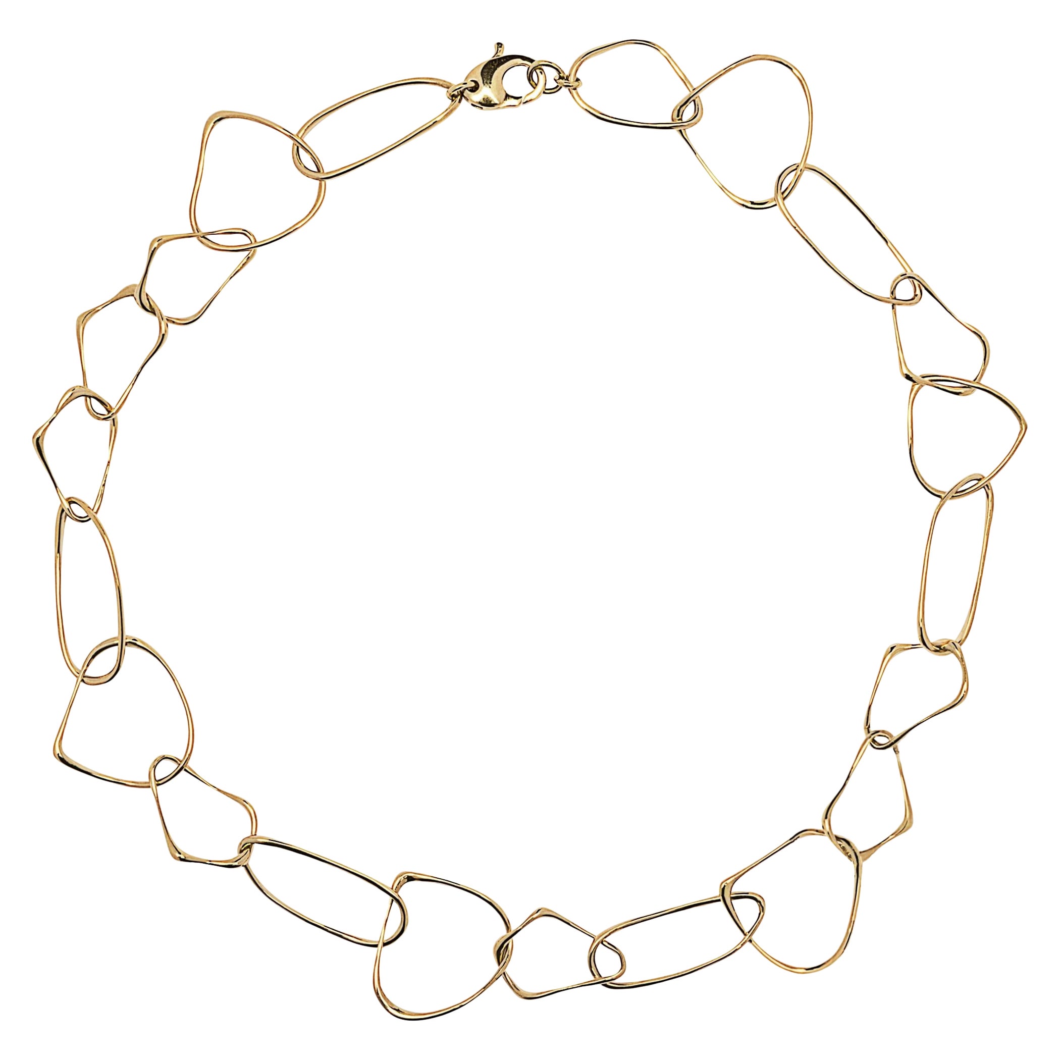 Alex Jona Collar de cadena de eslabones con forma orgánica de plata de ley chapada en oro en venta