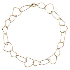 Alex Jona Collar de cadena de eslabones con forma orgánica de plata de ley chapada en oro