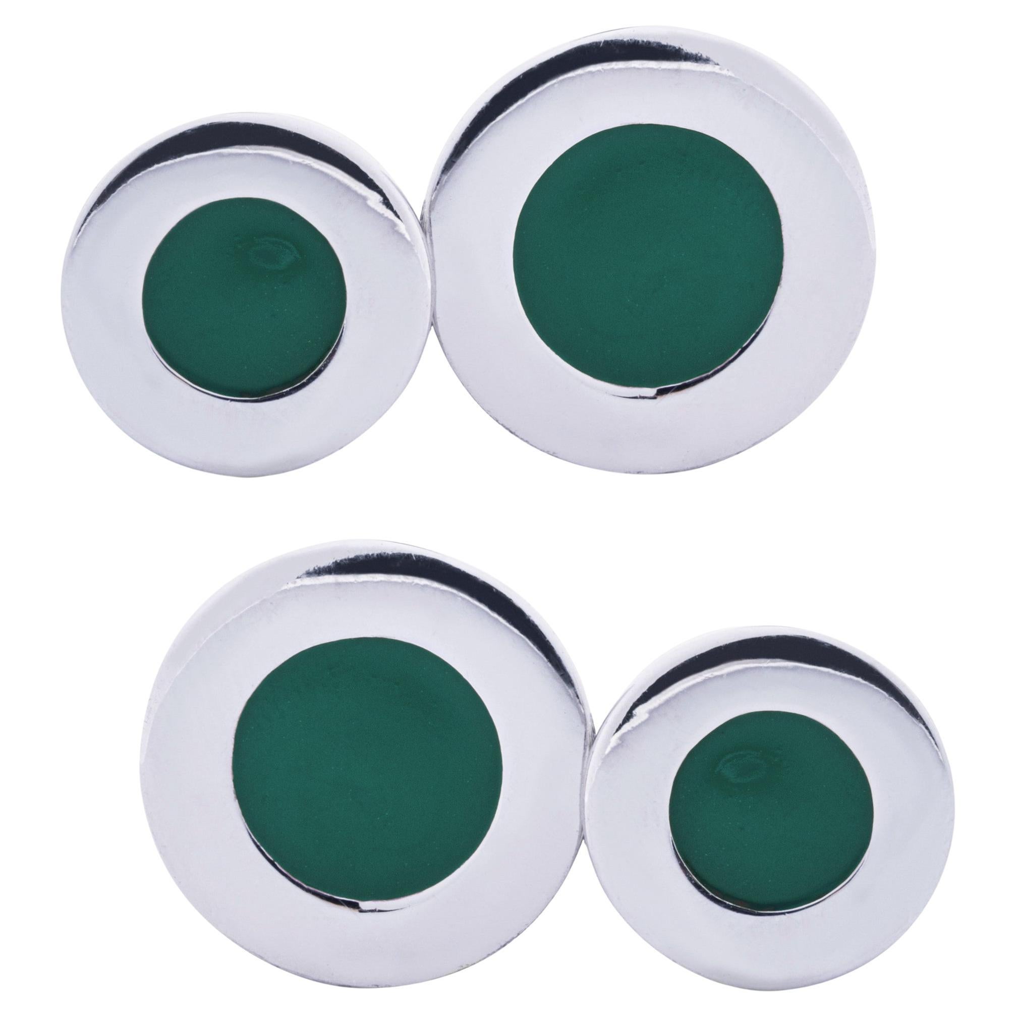 Gemelli da polso in argento sterling Greene & Greene smaltati Alex Jona