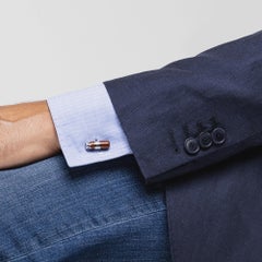 Sterling Silver Hand-Painted Enamel Habana Cigar Cufflinks