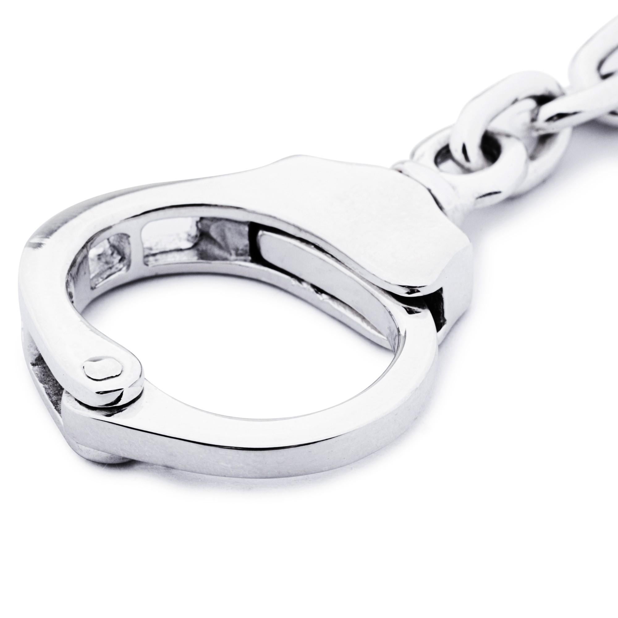 Sterling Silber Handschellen Schlüsselhalter im Zustand „Neu“ im Angebot in Torino, IT