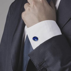 Alex Jona Sterling Silber Hämatit und Lapislazuli Doppelte Manschettenknöpfe