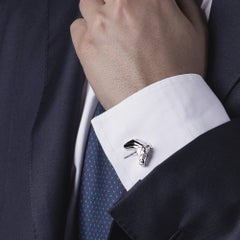 Alex Jona Sterling Silver Horse Head and Stirrup Equestrian Cufflinks