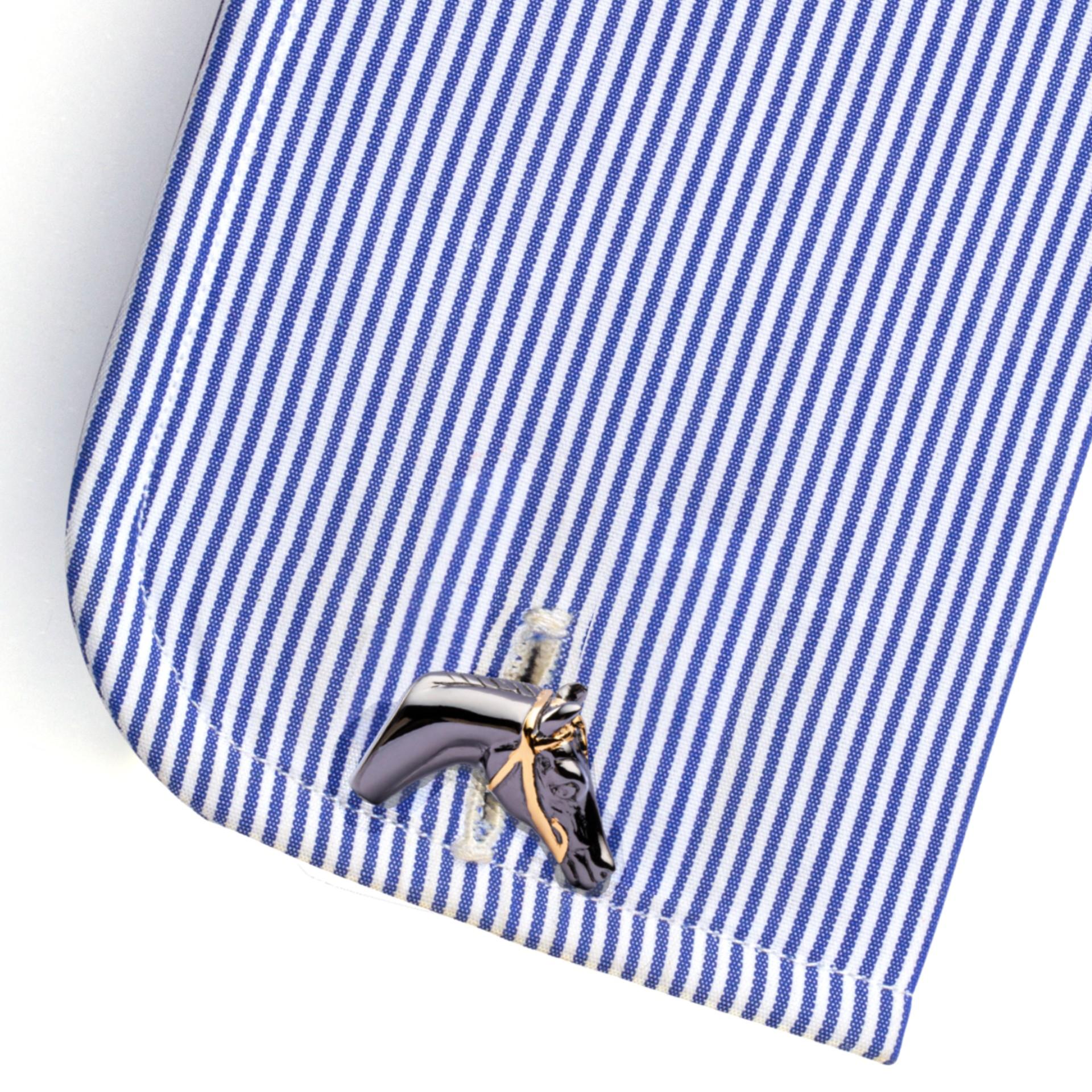 sterling silver horse racing cufflinks