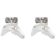 Alex Jona Sterling Silver Horse Head Equestrian Cufflinks